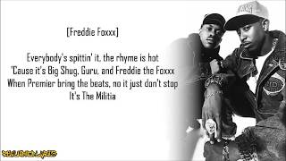 Gang Starr - The Militia ft. Big Shug &amp; Freddie Foxxx (Lyrics)