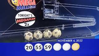 Mega Millions Drawing 11/4/22. Are you the BIG winner