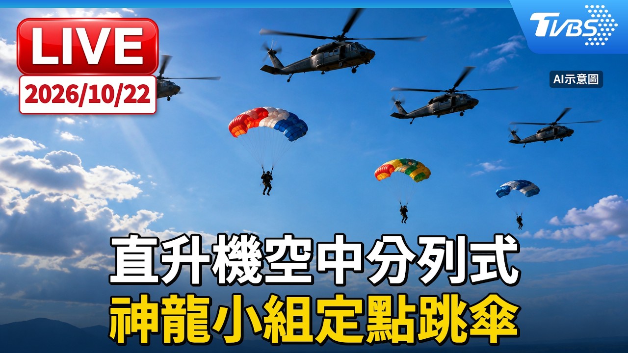 直升機空中分列式 神龍小組定點跳傘|LIVE