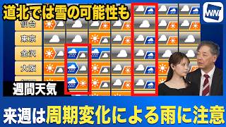 【週間天気】来週にかけては周期変化に注意 日替わり天気と雨のタイミングを解説