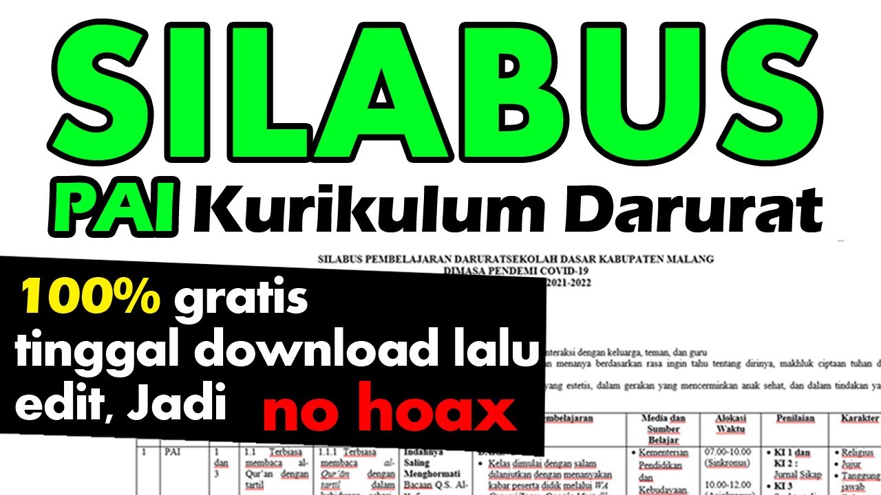 silabus kurikulum darurat PAI free download