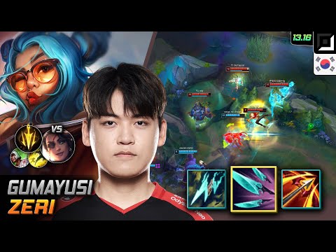 Gumayusi Zeri Adc Build Navori Quickblades Lethal Tempo - LOL KR Challenger Patch 13.16