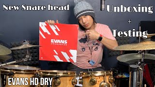 Video thumbnail for Toy thar test ang aw! Evans HD Dry snare head Unboxing/Test | Full HD by Mamoia Colney
