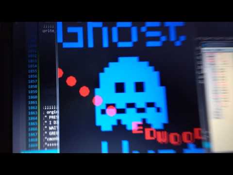 Sine wave scroller on Pac-Man hardware