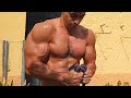 young bodybuilder showing his pumped muscle | flexing | muscle worship