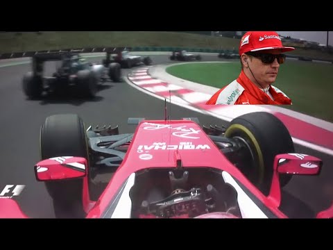 Kimi Raikkonen overtaking Nasr by drifting. (2016 Hungary)
