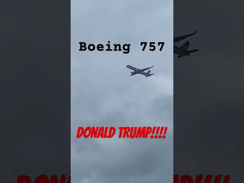 Donald Trump fly-by in ‘Trump Force One’ | Huntington Beach, CA | #aviation #trump #b757