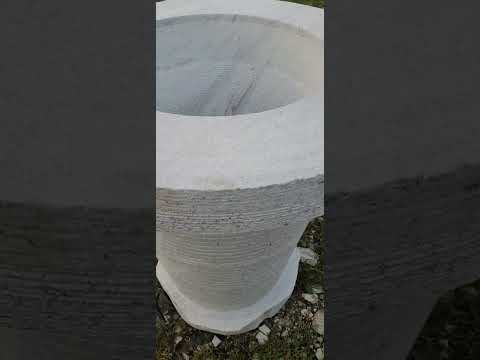 Large marble stone flower pot