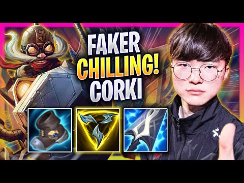 FAKER CHILLING WITH CORKI! - T1 Faker Plays Corki MID vs Galio! | Season 2024