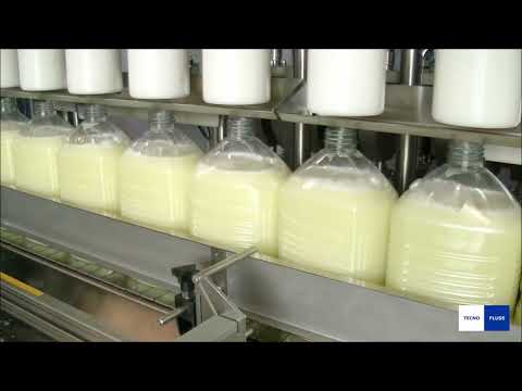 Automatic filling and capping line for jerrycans in ATEX configuration.