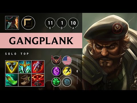Gangplank Top vs Akali: Triple Kill, Godlike - NA Grandmaster Patch 14.23