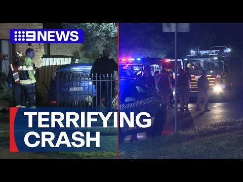 Man charged after car crashes into home during police chase | 9 News Australia