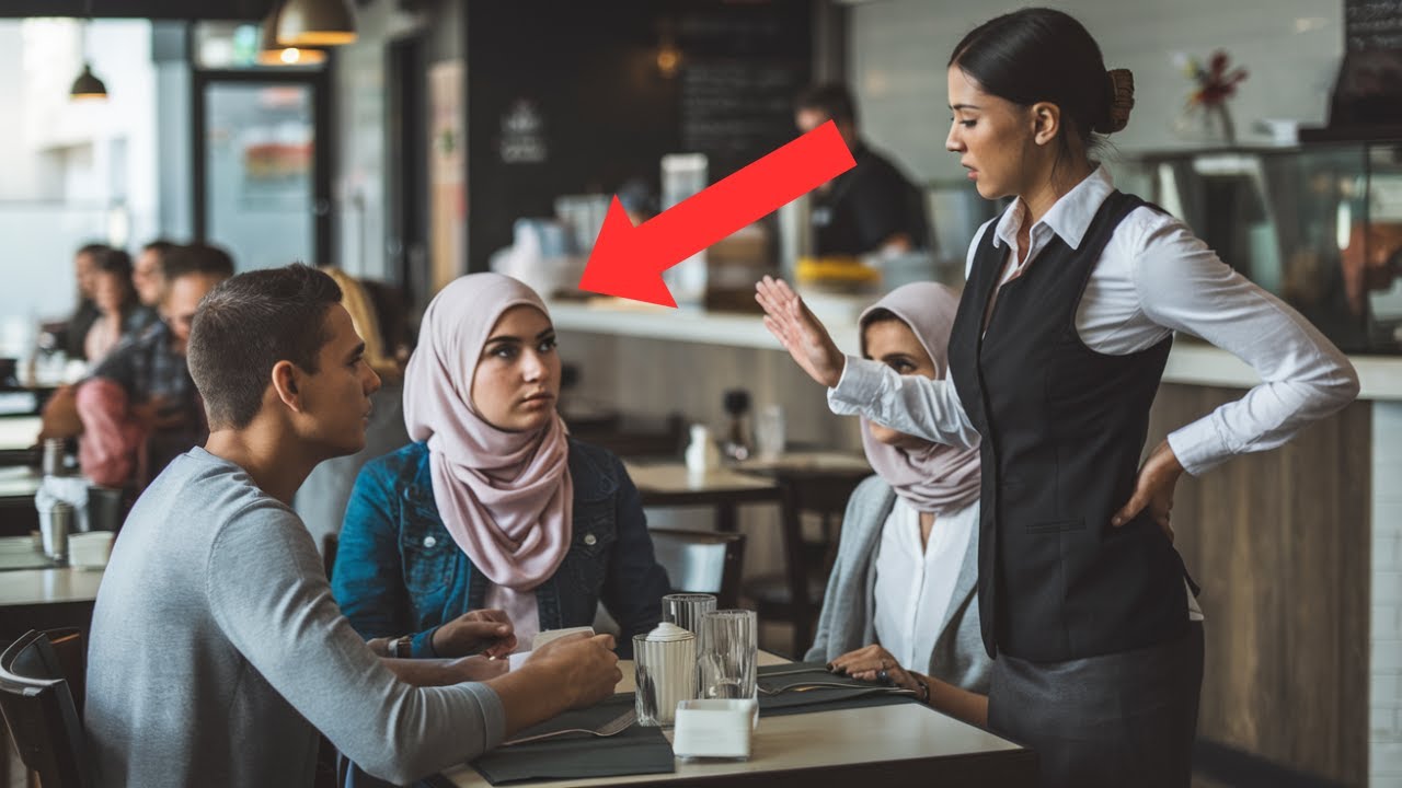 Kellnerin verweigert Muslimischer Familie Service, dann greift ein Fremder helfend ein!
