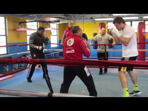 Grigory Drozd and Odlanier Solis Training with Pedro Diaz in Miami