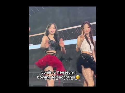 my 2 bias, bowing to each other OMGGG 😫 (NO SHIPPING!!) #enhypen #le_sserafim #heeseung #yunjin