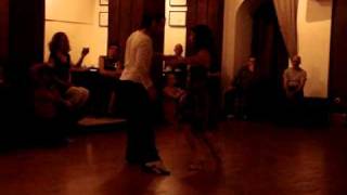 Gaya Pisauro and Leando Furlan dancing in milonga El Collectivo, Moscow