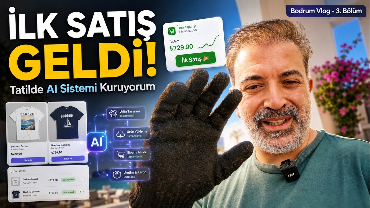 Bodrum’da İlk Satış Geldi! AI ile Etsy & Amazon POD Sistemi Kuruyorum