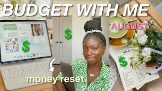 AUGUST BUDGET WITH ME | new budget setup, financial reset + money goals 💰