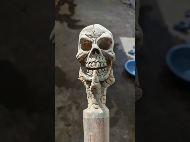Vídeo relacionado con Bastón de madera con calavera negra, bastón decorativo gótico con mango ergonómico para personas mayores de 93 cm (BK)