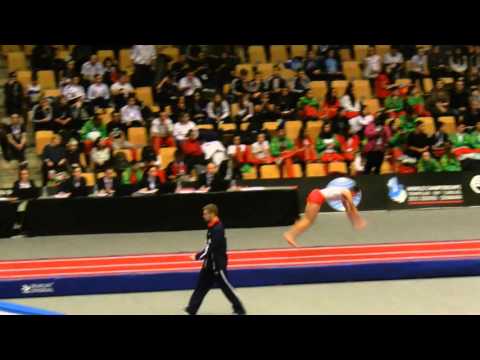 BLR Dzmitry Navaselau 1st pass Prelims 15 16 Mens Tumbling 2015 World Age Group Competition Denmark