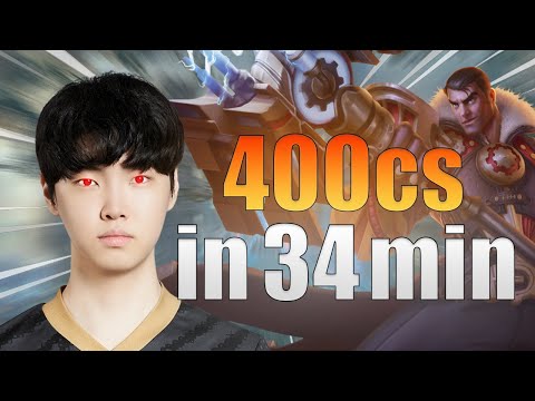 400cs in 34 min chovy mid jayce vs yone full game
