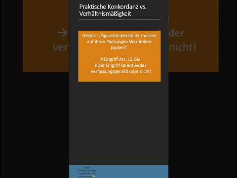Praktische Konkordanz vs. Verhältnismäßigkeit