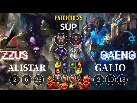 ASP Zzus Alistar vs DFM Gaeng Galio Sup - KR Patch 10.25