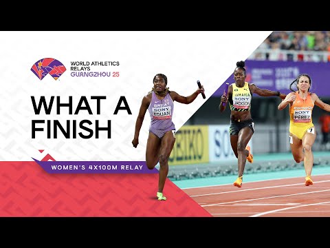 British team storm to 4x100m victory ahead of Jamaica and USA | World Athletics Relays Guangzhou 25