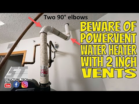 Beware of powervent water heaters with 2 inch vents