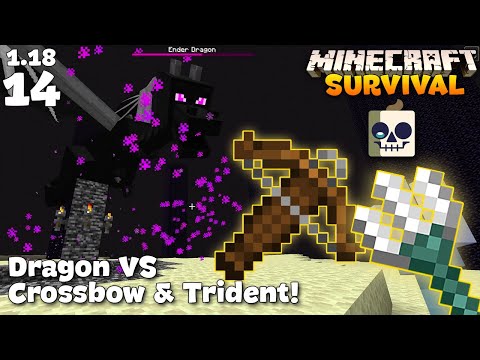 Ep. 14 Dragon VS Crossbow & Trident! 1.18 Survival Let’s Play - chill, build, explore