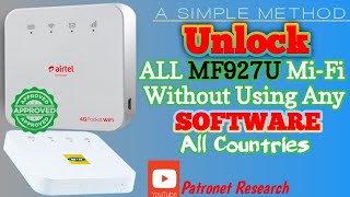 How to Unlock MF927U Mi-Fi Device Without Using Any Software in One Minute