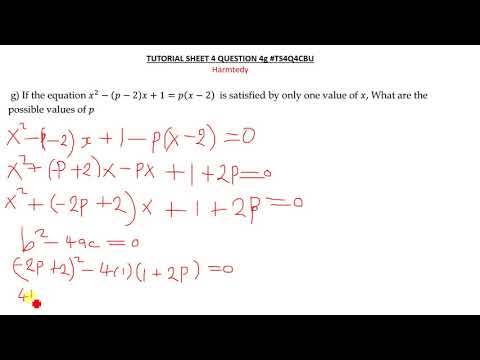 Beispiele zu Wurzeln quadratischer Gleichungen, Übungsblatt 4, Aufgabe 4(g) #Ts4q4cbu