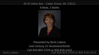 preview picture of video '45 W Union Ave CEDAR GROVE WI 53013'