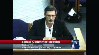 Rick Thompson testifying before Senate Judiciary Committee 12 08 2015