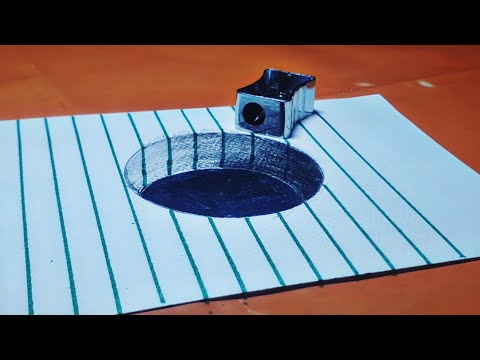How to Draw a Black Hole on Line Paper ! 3D Trick Art on Line Paper ! 3D illusion drawing