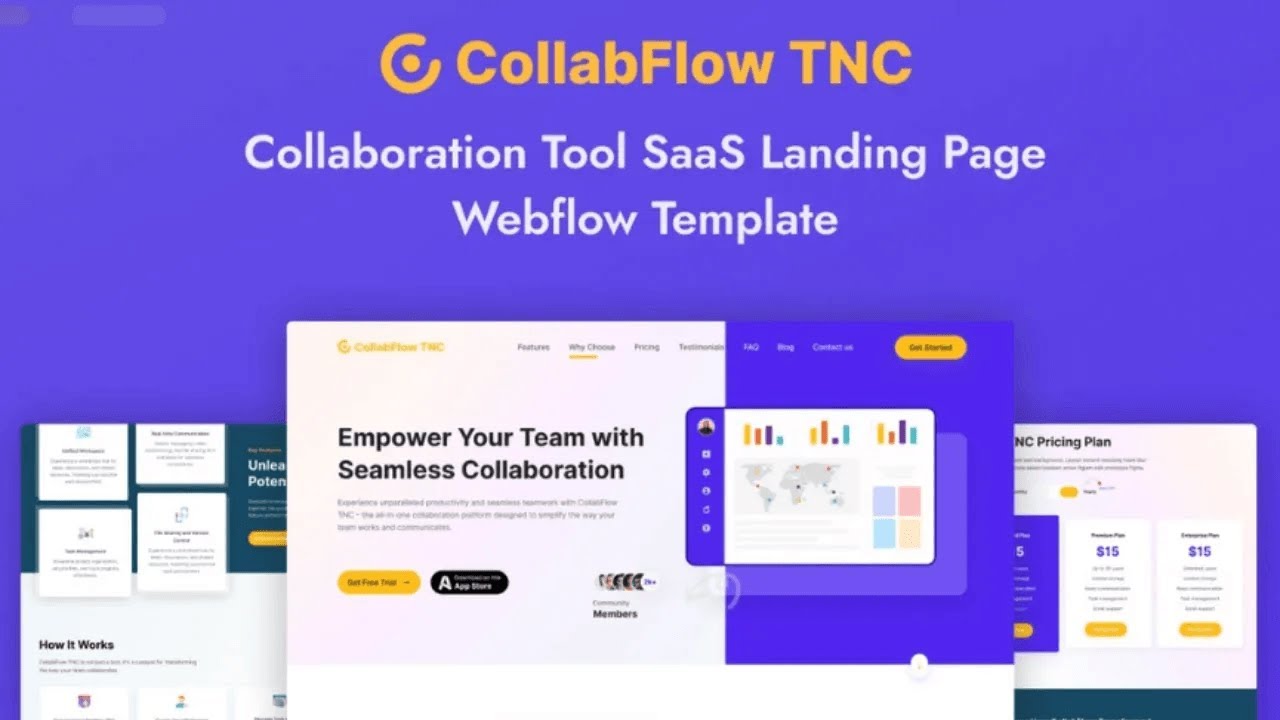 How to Use CollabFlow TNC Webflow Template | SaaS, Landing Page, Agency Template