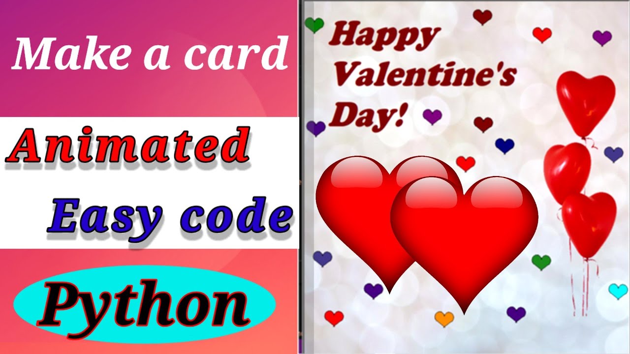 Code an animated Valentine's Day card in Turtle Python | Valentine's Day Card using Python Turtle