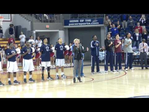 Beth Spangler sings National Anthem