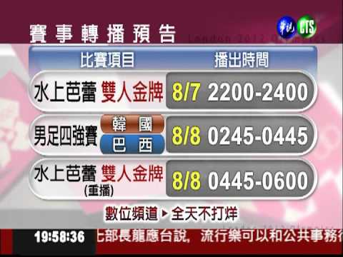 奧運精采賽事 鎖定華視頻道