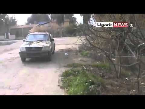 استهداف مطار دير الزور العسكري برشاش الدوشكا من قبل لواء مؤتة