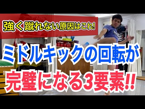 ミドルキックで体を回転させるために必要な3つの要素!! ~速くて強いミドルを蹴る秘密~