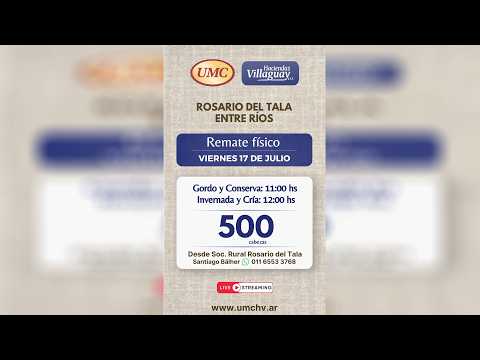 Remate Físico - Rosario del Tala (E.R.) - 500 cabezas