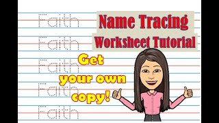Customized Name Tracing Worksheet Tutorial with Blue-Red-Blue Lines (and Free Copy)