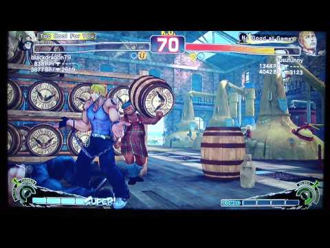 Super Street Fighter 4 AE blackdragon79 (Zangief) vs Yusufuuny (Cody) & R4INING_BLOOD (Ryu)