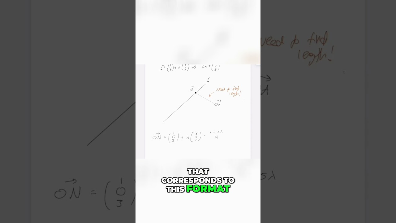 Shortest distance between a vector and a line continued .. 🔥#alevelmaths #vectors #olevelexam