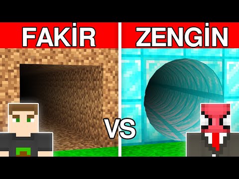 ZENGİN VS FAKİR TÜNEL YAPI KAPIŞMASI - Minecraft