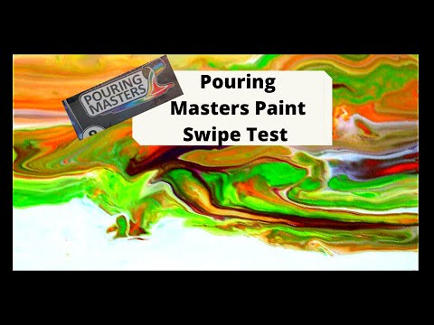 Acrylic Pouring with Pouring Masters Paint - with Pouring Master Medium,Swipe Pour Background Test.
