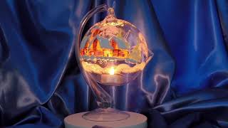 Vánoční skleněný svícen ZÁVĚSNÁ KOULE ČERVENÁ HŮRKA 11 cm, 1 ks