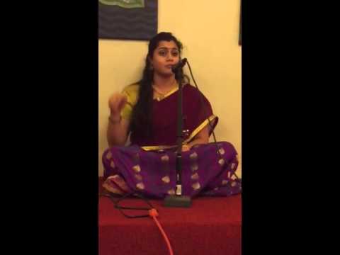 Manasvini singing during margazhi mahotsavam in Phoenix AZ