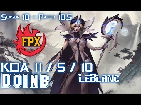 FPX Doinb LEBLANC vs PANTHEON Mid - Patch 10.5 KR Ranked